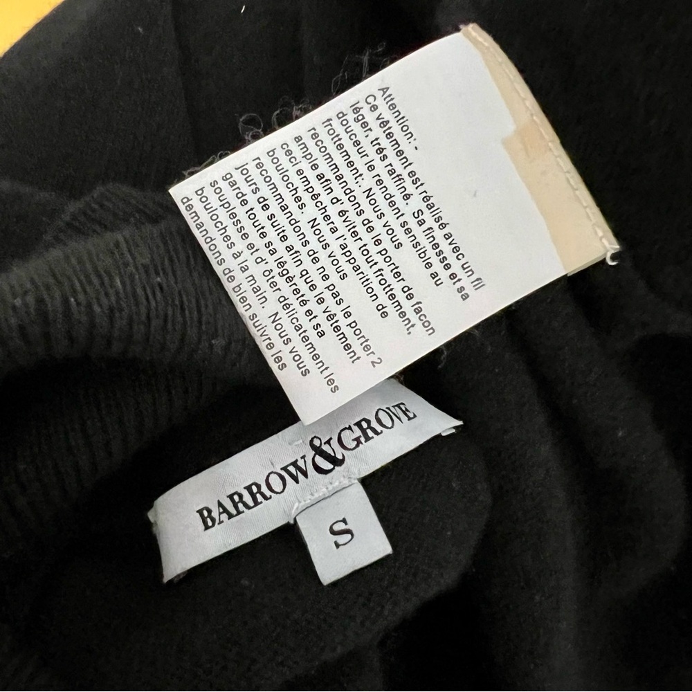 Barrow & Grove Cashmere Yarn Turtleneck Long Sleeve Mini Dress Black Knitted S - Picture 7 of 8